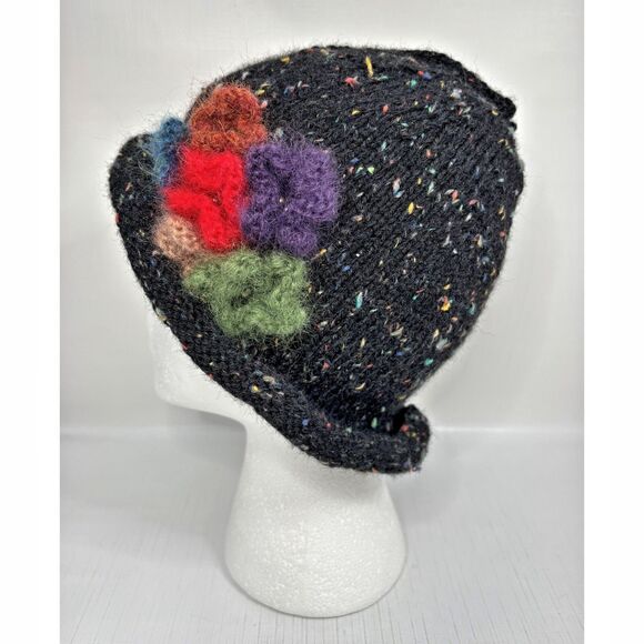 Womens Knit Boho Artsy Cloche Hat Small Medium Statement Eclectic Unique Maximal main image 5